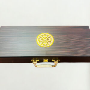 Rectangle Wooden box with 5 laser cut design cylinder jars (10x6x2.5 Inches)