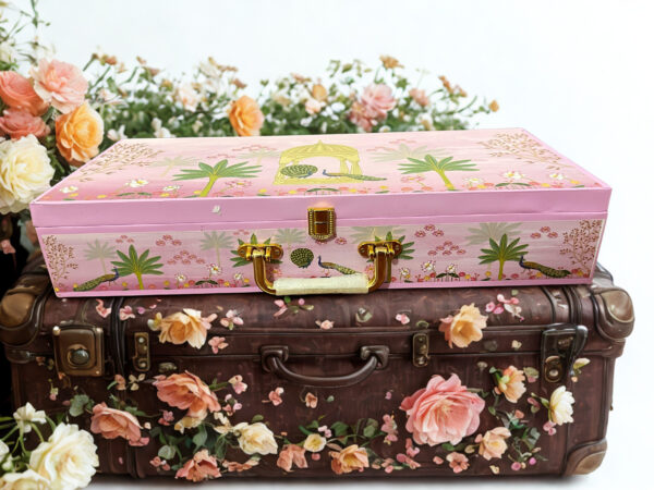 Pichwai Art MDF Box with 6 Cylinder jars(17.5x7.75x3.25 Inches) , Box Capacity: 250 gms - Image 5