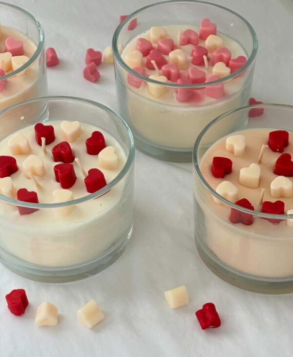 Glass Jar candle With little hearts - Image 2