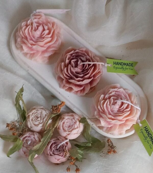 Peony Flower Candle