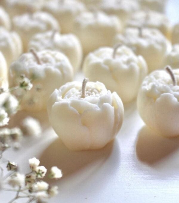 White Peony Flower Candle