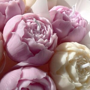 White Peony Flower Candle