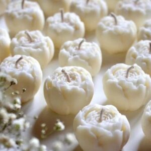 White Peony Flower Candle