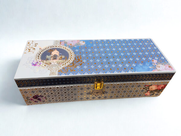MDF Box with 3 printed salsa jars (13x5x4 Inches)
