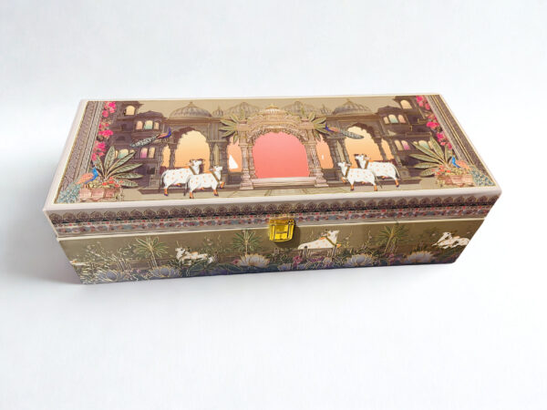 MDF Box with 3 printed salsa jars (13x5x4 Inches)